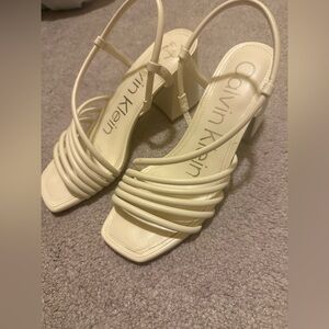 Calvin Klein Beige Strappy Heels
